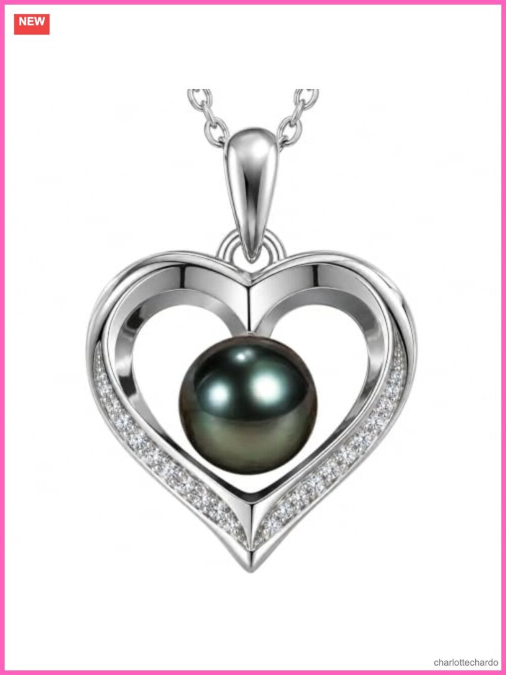 Tahitian Pearl Necklace 925 Sterling Silver 18K Gold Plated 18 Inch